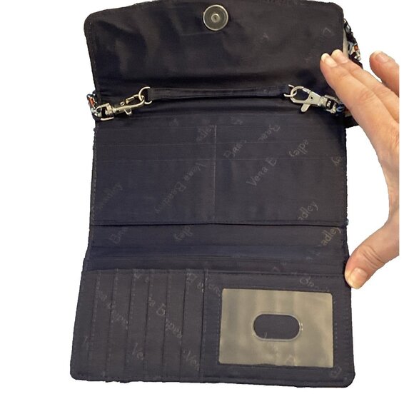 VERA BRADLEY MARRAKESH Tri-Fold Clutch Wallet w/ Crossbody Strap 7.5 x 5 - Picture 4 of 5